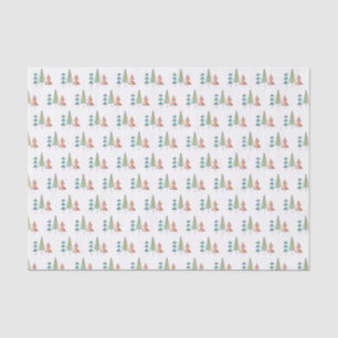 moderne Regenbogenbäume in Teal und Rosé Mitte des Seidenpapier