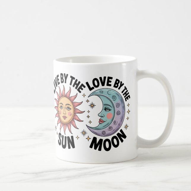 Moderne RegenbogenSonne und Mond Kaffeetasse (Rechts)