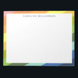 Moderne Regenbogenstreifen Geometrische Personalis Notizblock<br><div class="desc">Modernes Rainbow Diagonal Stripes Geometrisches Muster Personalisiert Notepad</div>