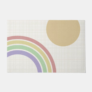 Moderne RegenbogenSun Mitte des Jahrhunderts Fußmatte