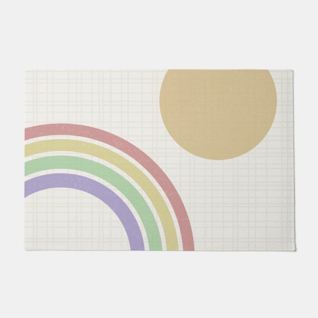 Moderne RegenbogenSun Mitte des Jahrhunderts Fußmatte (Vorderseite)