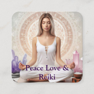 Moderne Reiki-Liebes-Chakra-Spirituelle Meditation Quadratische Visitenkarte