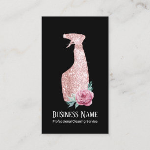 Moderne Reinigung Floral Rose Gold Spray Flasche Visitenkarte