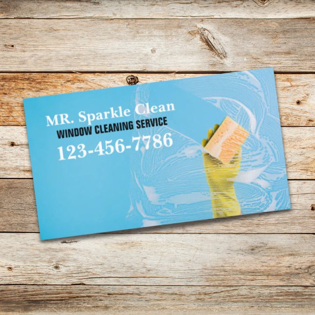 Moderne Reinigung von Hausglas Visitenkarte (Modern Housekeeping Glass Cleaner Window Cleaning Business Card)