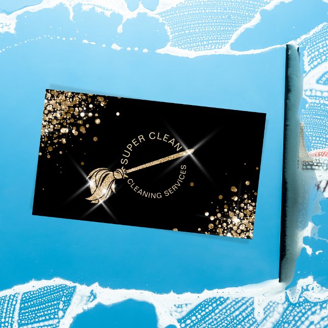 Moderne Reinigungsdienste für Zimmermädchen Sparkl Visitenkarte (Von Creator hochgeladen)