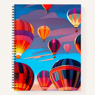 Moderne Reise Heißluftballon Himmel Festival Notizbuch