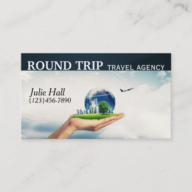 Moderne Reiseagentur Agent Business Card Visitenkarte (Vorderseite)