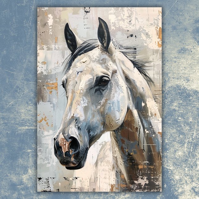Moderne Reitkunst – Abstraktes graues Pferd Design Poster (Modern Equestrian – Abstract Grey Horse Design Poster)