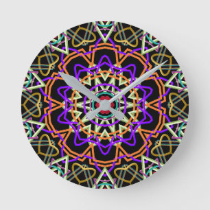 Moderne Relief-Kaleidoskop Runde Wanduhr