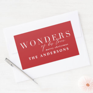 Moderne religiöse Chic-Typografie Weihnachten Rechteckiger Aufkleber