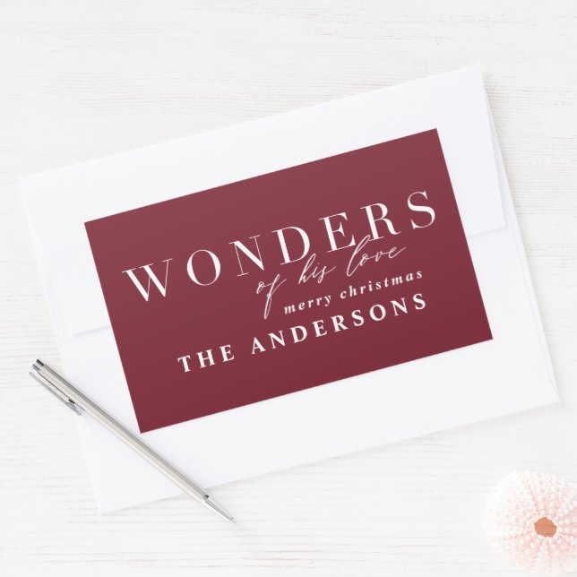 Moderne religiöse Chic-Typografie Weihnachten Rechteckiger Aufkleber (Umschlag)