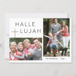 Moderne religiöse Hallelujah Weihnachtsfotokarte Einladung