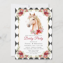 Moderne Rennpferd Derby-Party Reitsport Einladung