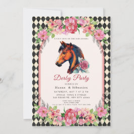 Moderne Rennpferd Derby-Party Reitsport Einladung