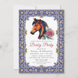 Moderne Rennpferd Derby-Party Reitsport Einladung