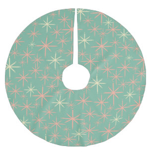 Moderne Retro-50er-Sternexplosionen des Mitteljahr Polyester Weihnachtsbaumdecke