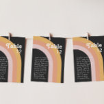 Moderne Retro-70er Jahre Rainbow Dark Tischnummer<br><div class="desc">Dieses moderne Retro-70er Jahre dunkle Tischnummer Diagramm ist ideal für Ihre einfache Vintage Orange, Rose Gold und rot rosa Hochzeitsempfang. Entworfen mit Elementen eines klassischen, farbenfrohen Boho-Bohbogens und groovy minimalistischen Streifen. Das Design hat ein einzigartiges abstraktes tropisches Strandgefühl, das für jeden Frühling, Sommer oder Hochzeit im Herbst geeignet ist. Das...</div>