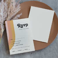 Moderne Retro 70er Rainbow Menü Auswahl RSVP Karte