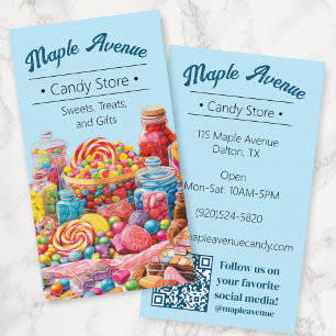 Moderne Retro Blue Colorful Candy Visitenkarte