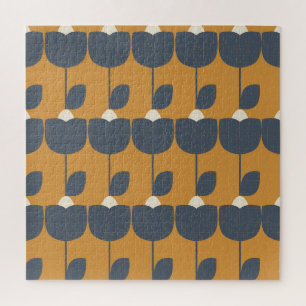 Moderne Retro-Blume: skandinavische Geometrie.