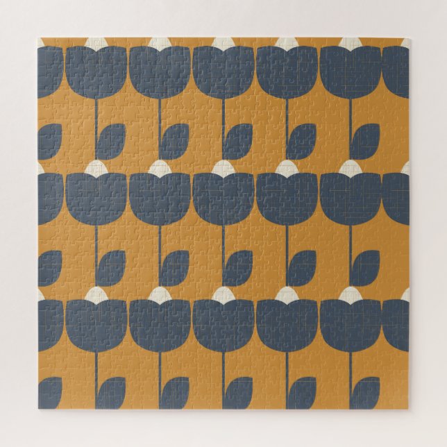 Moderne Retro-Blume: skandinavische Geometrie. (Vertikal)