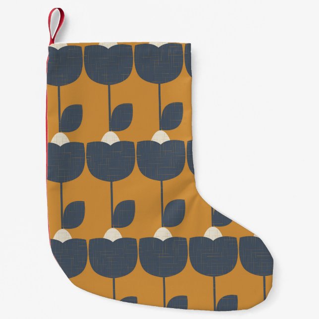 Moderne Retro-Blume: skandinavische Geometrie. Kleiner Weihnachtsstrumpf (Vorderseite)