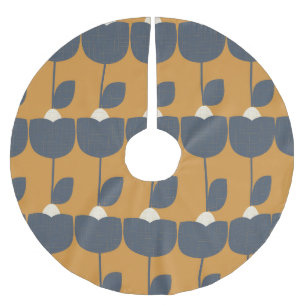 Moderne Retro-Blume: skandinavische Geometrie. Polyester Weihnachtsbaumdecke
