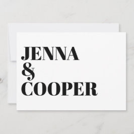 Moderne Retro Bold Typografie Black & White Weddin Einladung