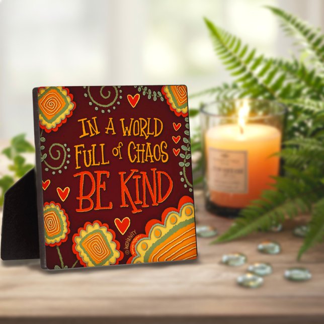 Moderne Retro Brown Be Genre Inspirivity Plaque (Créateur téléchargé)