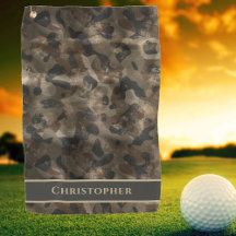 Moderne Retro Camouflage Golfer Mit Monogramm Name