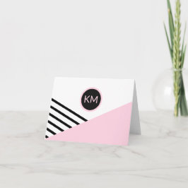 Moderne Retro Chic Monogram Logo Note Card