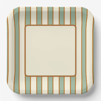 Moderne Retro-Chili-Limette-Streifen Pappteller