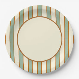 Moderne Retro-Chili-Limette-Streifen Pappteller