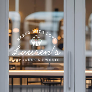 Moderne Retro-Cupcakes Süßigkeiten Cafe Bäckerei-L Fensteraufkleber