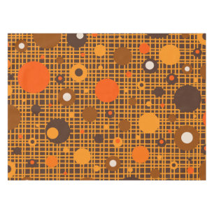 Moderne Retro Dots Muster braun orange Tischdecke