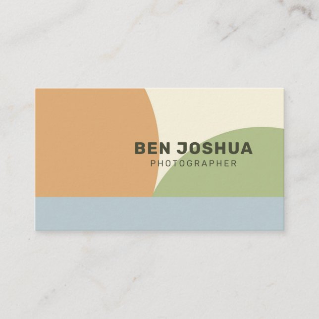 Moderne Retro Earth Tone Geometric Business Card Visitenkarte (Vorderseite)