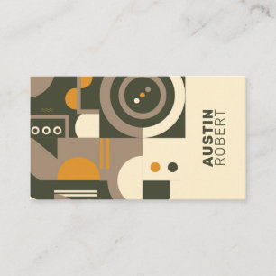 Moderne Retro Earth Tone Geometric Business Card Visitenkarte