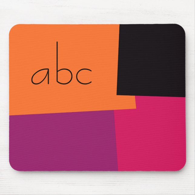 Moderne Retro-Farb-Geometrie-Muster-Monogramm #9 Mousepad (Vorne)