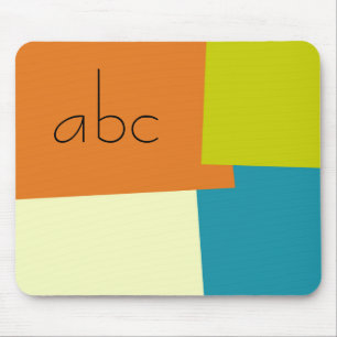 Moderne Retro-Farb-Geometrie-Muster-Monogramm Mousepad