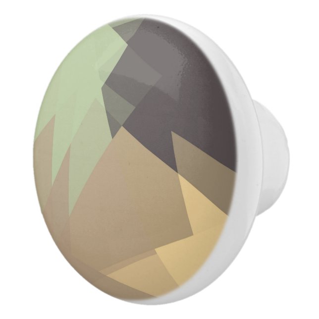 Moderne Retro-Farben Geometric #30 Keramikknauf (Rechts)
