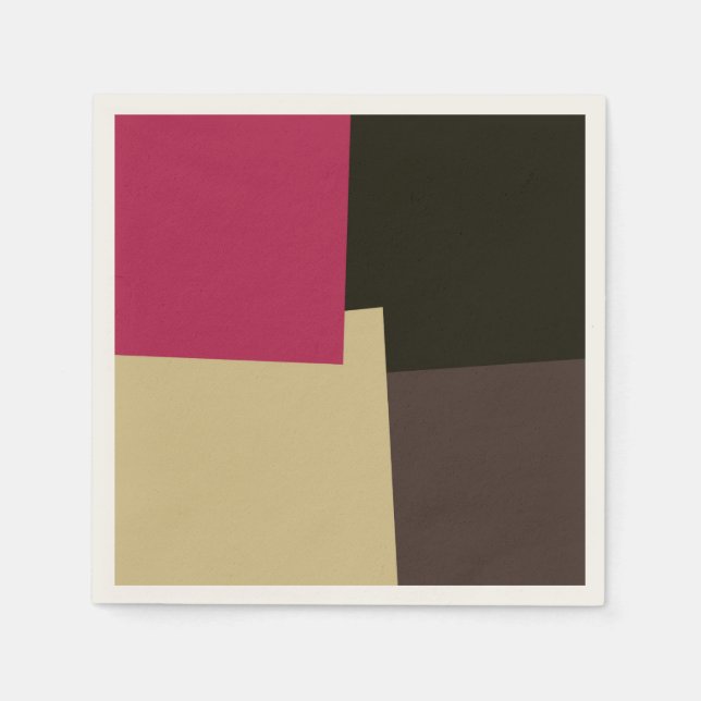 Moderne Retro-Farben Geometric #39 Serviette (Vorderseite)