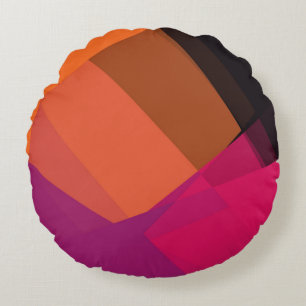 Moderne Retro-Farben Geometrisch #22 Rundes Kissen