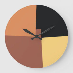 Moderne Retro-Farben Geometrisch #6 Große Wanduhr