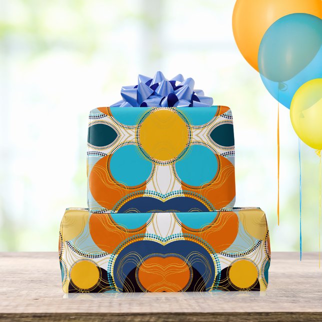 Moderne Retro farbenfrohe Fun Geometrie Abstrakt Geschenkpapier (Von Creator hochgeladen)
