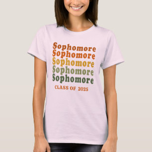 Moderne Retro-farbenfrohe Sophomepage T-Shirt