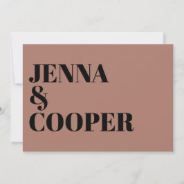 Moderne Retro Fett Typ Black & Wüste Rose Hochzeit Einladung