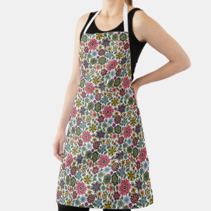 Moderne Retro-Floral Zeichnend Nahtloses Muster Ku Schürze