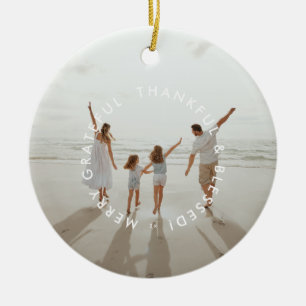 Moderne Retro-Foto Elegantes Weihnachtsfest Keramik Ornament
