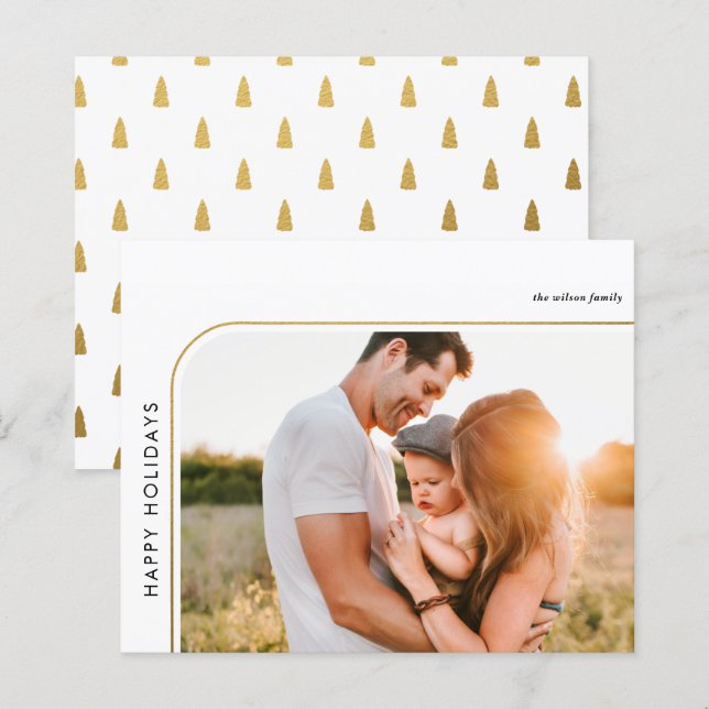 Moderne Retro Frame Foto Ferienkarte (Vorne/Hinten)