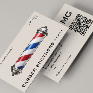 Moderne Retro-Friseurstangen-Sand-Friseursalon   Visitenkarte